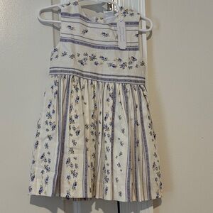 ANTONIO MELANI Floral Striped Dress - Cream and Blue